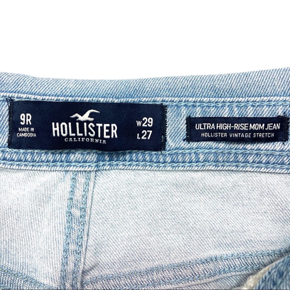 Hollister Ultra High Rise Mom Jeans Foldover Waist - Picture 8 of 9